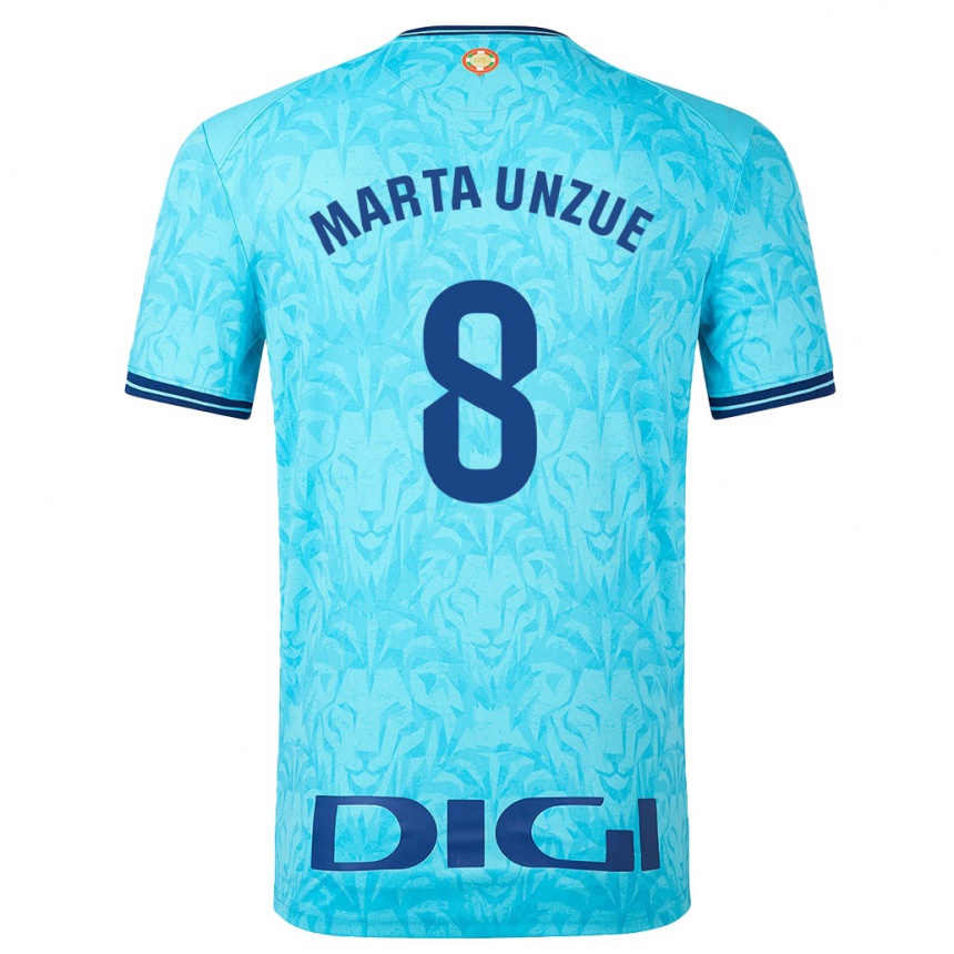 Vaikiškas Marta Unzué Urdániz #8 Dangaus Mėlynumo Išvykos Marškinėliai 2023/24 T-Shirt