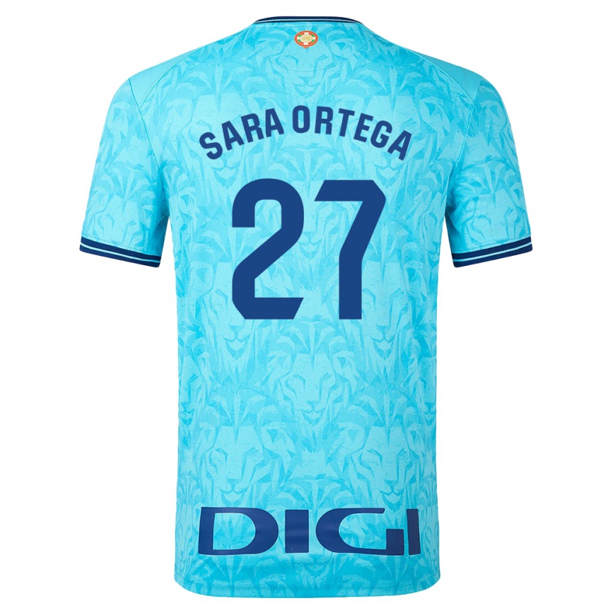 Vaikiškas Sara Ortega Ruiz #27 Dangaus Mėlynumo Išvykos Marškinėliai 2023/24 T-Shirt