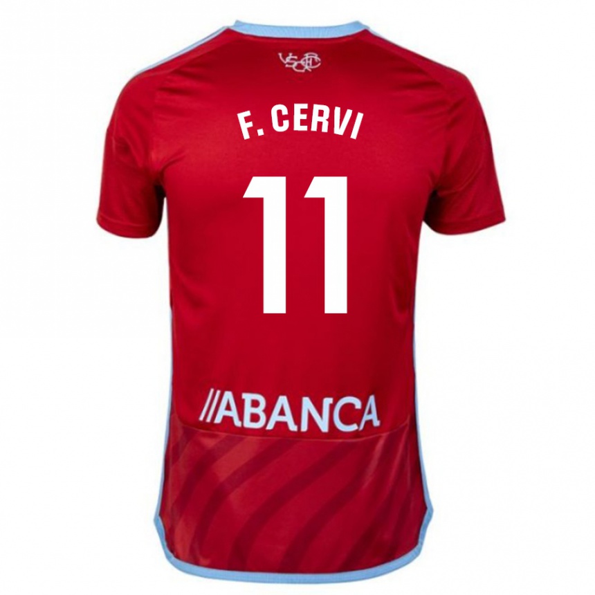 Vaikiškas Franco Cervi #11 Raudona Išvykos Marškinėliai 2023/24 T-Shirt