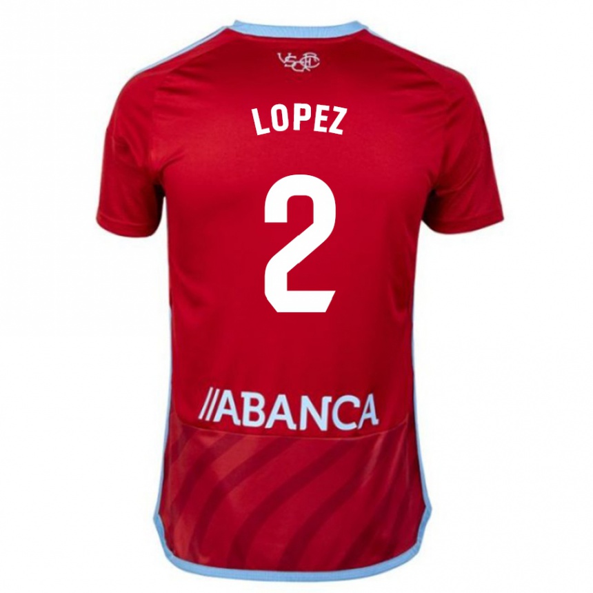 Vaikiškas Iván López #2 Raudona Išvykos Marškinėliai 2023/24 T-Shirt