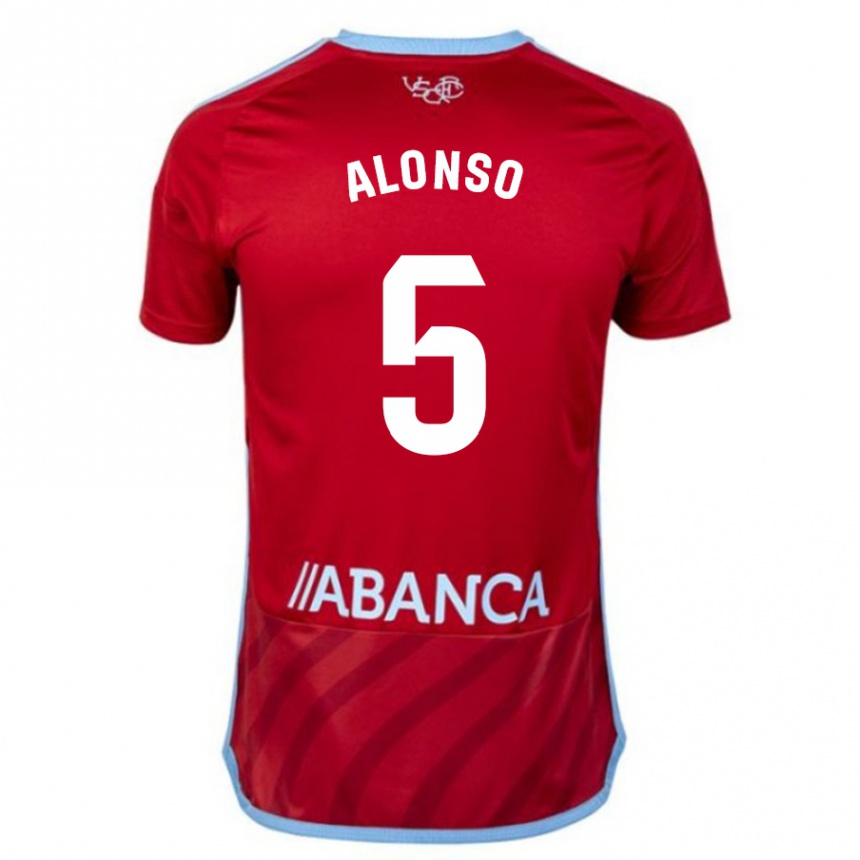 Vaikiškas Gael Alonso #5 Raudona Išvykos Marškinėliai 2023/24 T-Shirt