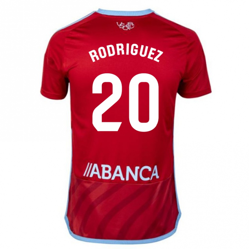 Vaikiškas Javi Rodríguez #20 Raudona Išvykos Marškinėliai 2023/24 T-Shirt