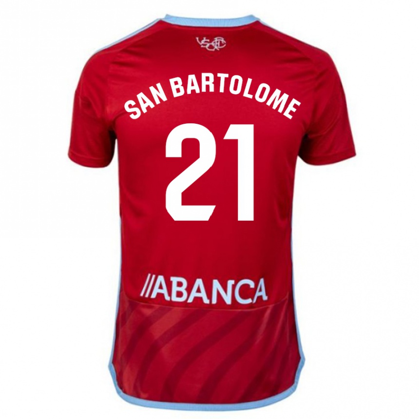 Vaikiškas Víctor San Bartolomé #21 Raudona Išvykos Marškinėliai 2023/24 T-Shirt