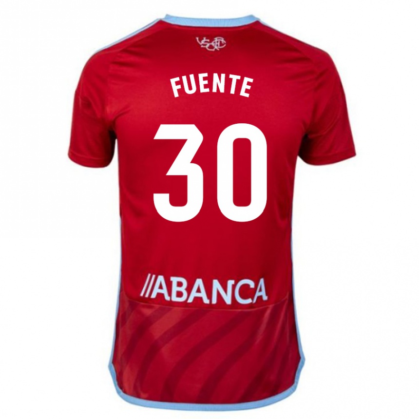 Vaikiškas Mario Fuente #30 Raudona Išvykos Marškinėliai 2023/24 T-Shirt