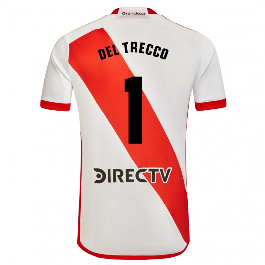 Vyrai Martina Del Trecco #1 Balta Raudona Namų Marškinėliai 2023/24 T-Shirt