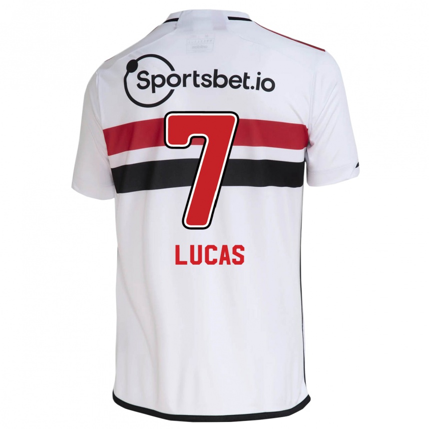Vyrai Lucas Moura #7 Baltas Namų Marškinėliai 2023/24 T-Shirt