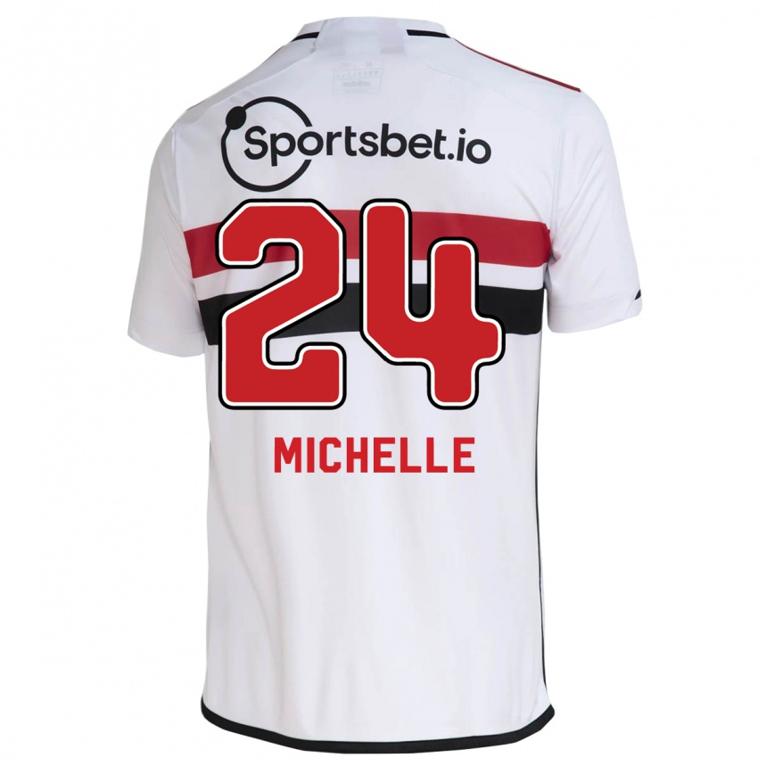 Vyrai Michelle #24 Baltas Namų Marškinėliai 2023/24 T-Shirt