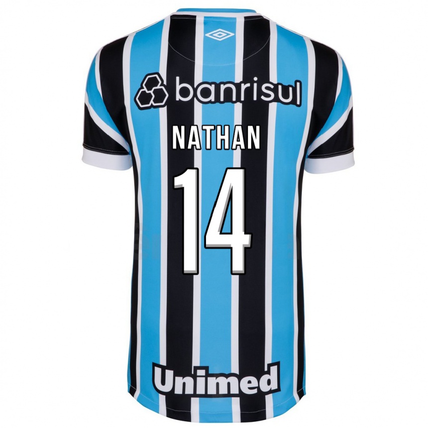 Vyrai Nathan #14 Mėlyna Namų Marškinėliai 2023/24 T-Shirt