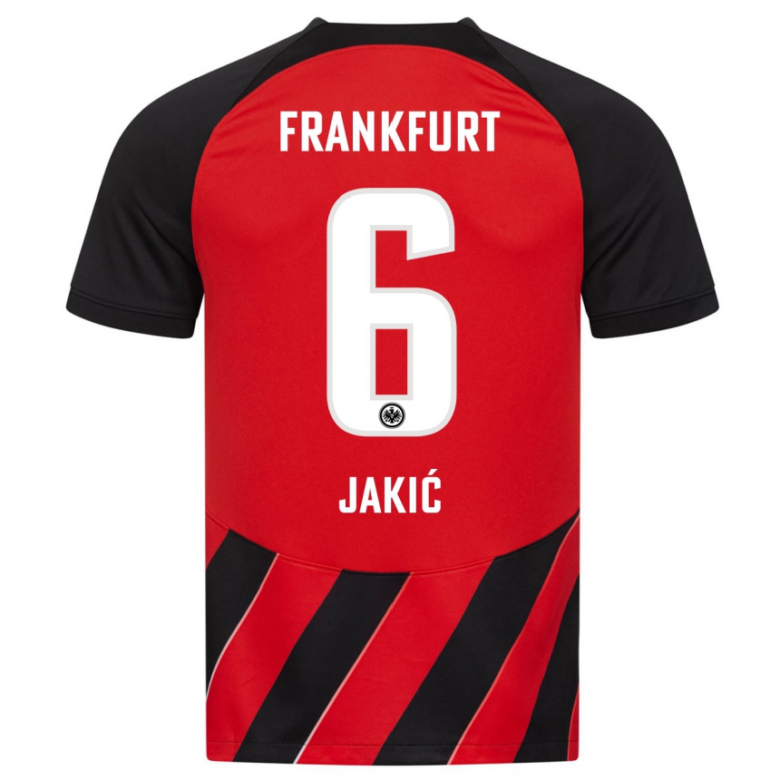 Vyrai Kristijan Jakic #6 Raudona Juoda Namų Marškinėliai 2023/24 T-Shirt