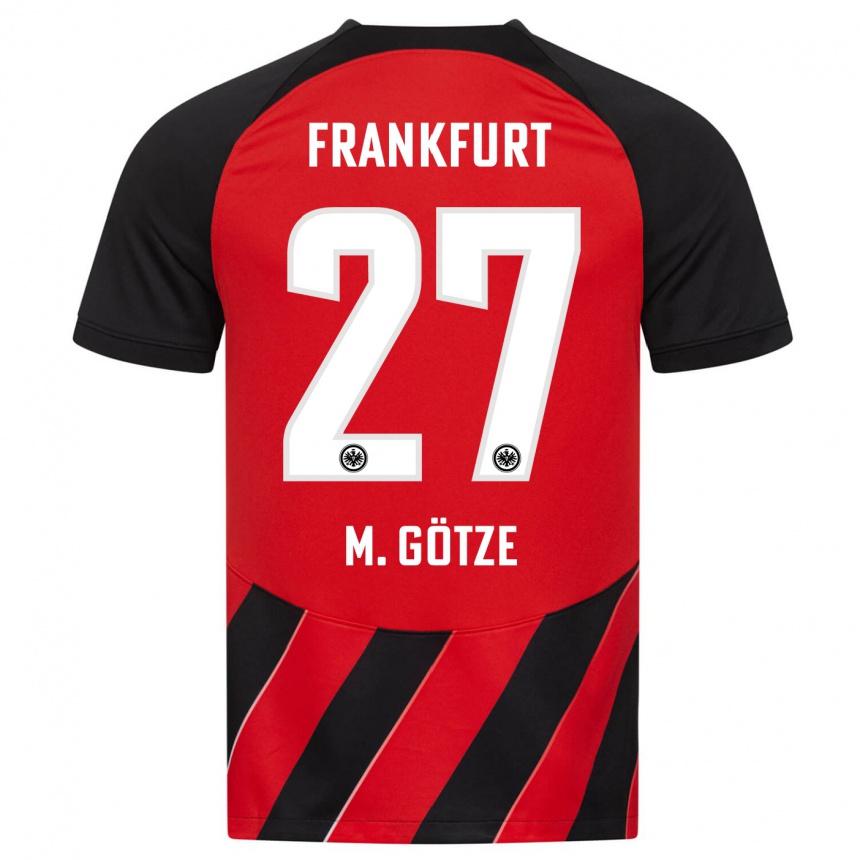 Vyrai Mario Götze #27 Raudona Juoda Namų Marškinėliai 2023/24 T-Shirt