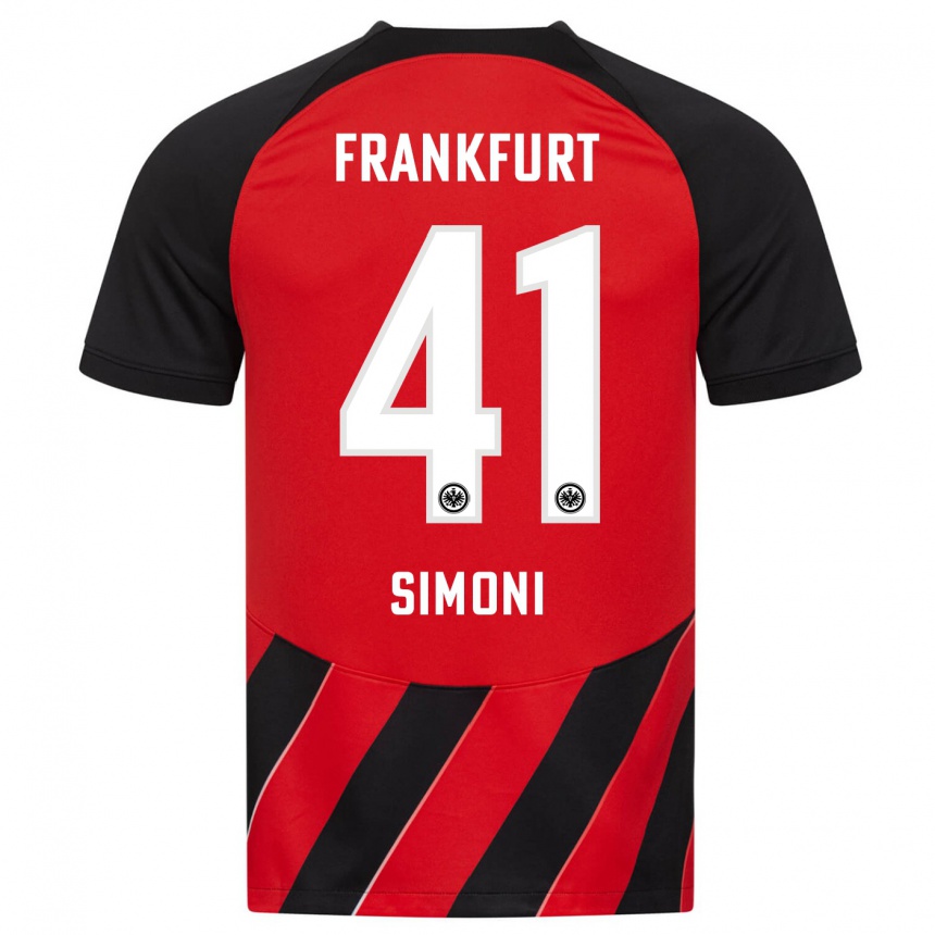 Vyrai Simon Simoni #41 Raudona Juoda Namų Marškinėliai 2023/24 T-Shirt