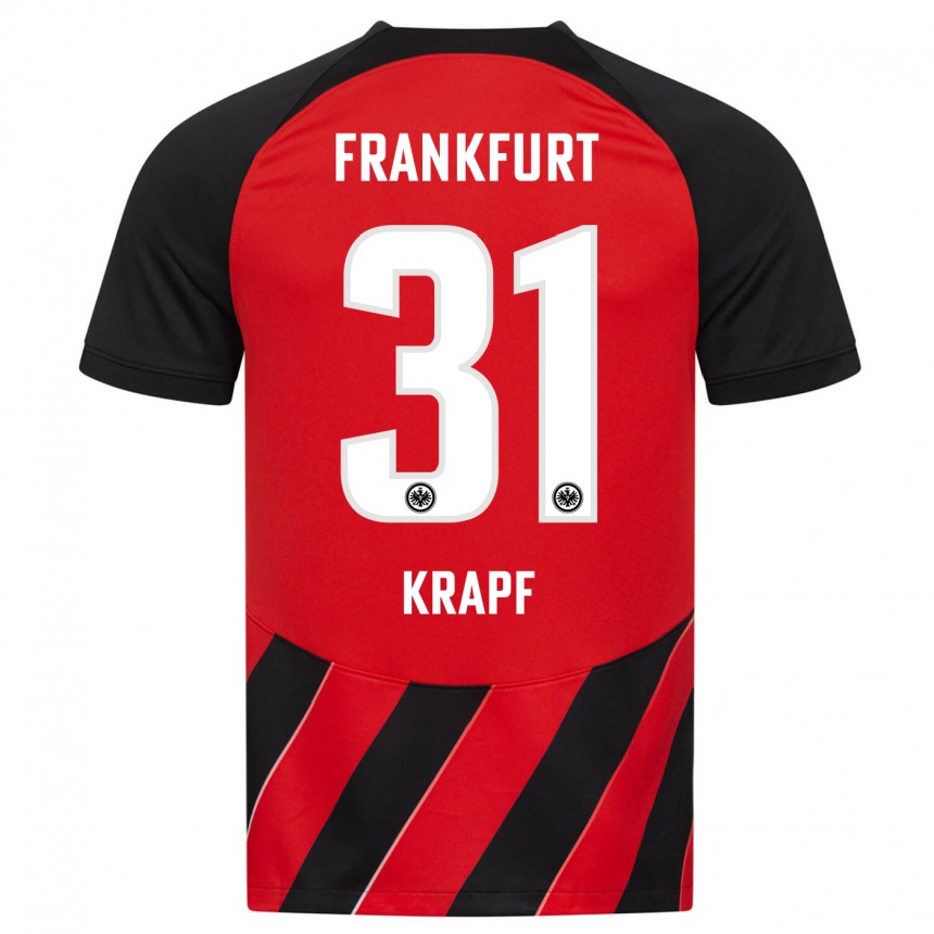 Vyrai Maximilian Krapf #31 Raudona Juoda Namų Marškinėliai 2023/24 T-Shirt