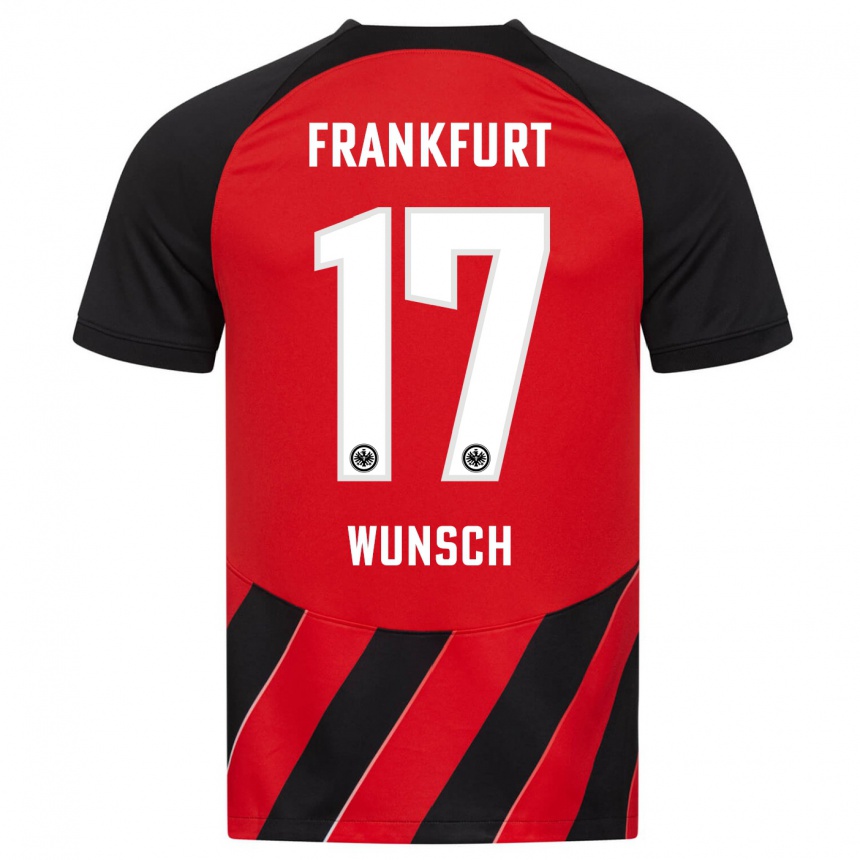 Vyrai Paul Wünsch #17 Raudona Juoda Namų Marškinėliai 2023/24 T-Shirt