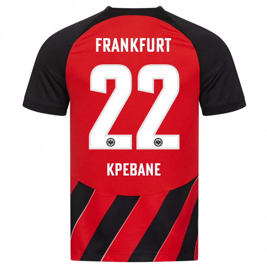 Vyrai Tamiou Kpebane #22 Raudona Juoda Namų Marškinėliai 2023/24 T-Shirt