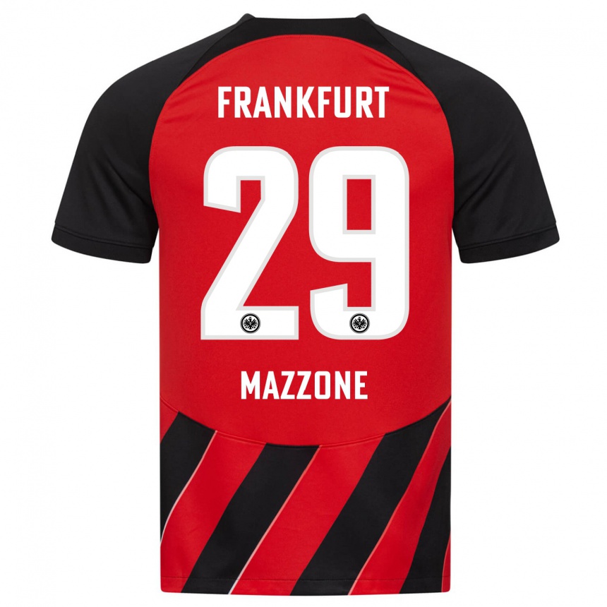 Vyrai Matteo Mazzone #29 Raudona Juoda Namų Marškinėliai 2023/24 T-Shirt