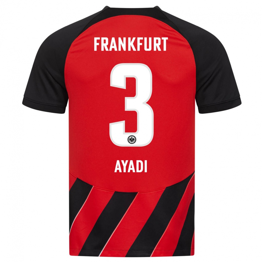 Vyrai Akram Ayadi #3 Raudona Juoda Namų Marškinėliai 2023/24 T-Shirt