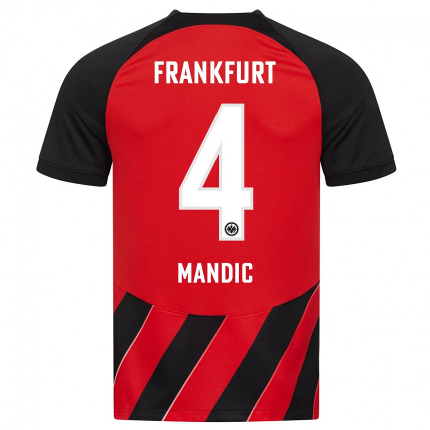 Vyrai Kristian Mandic #4 Raudona Juoda Namų Marškinėliai 2023/24 T-Shirt