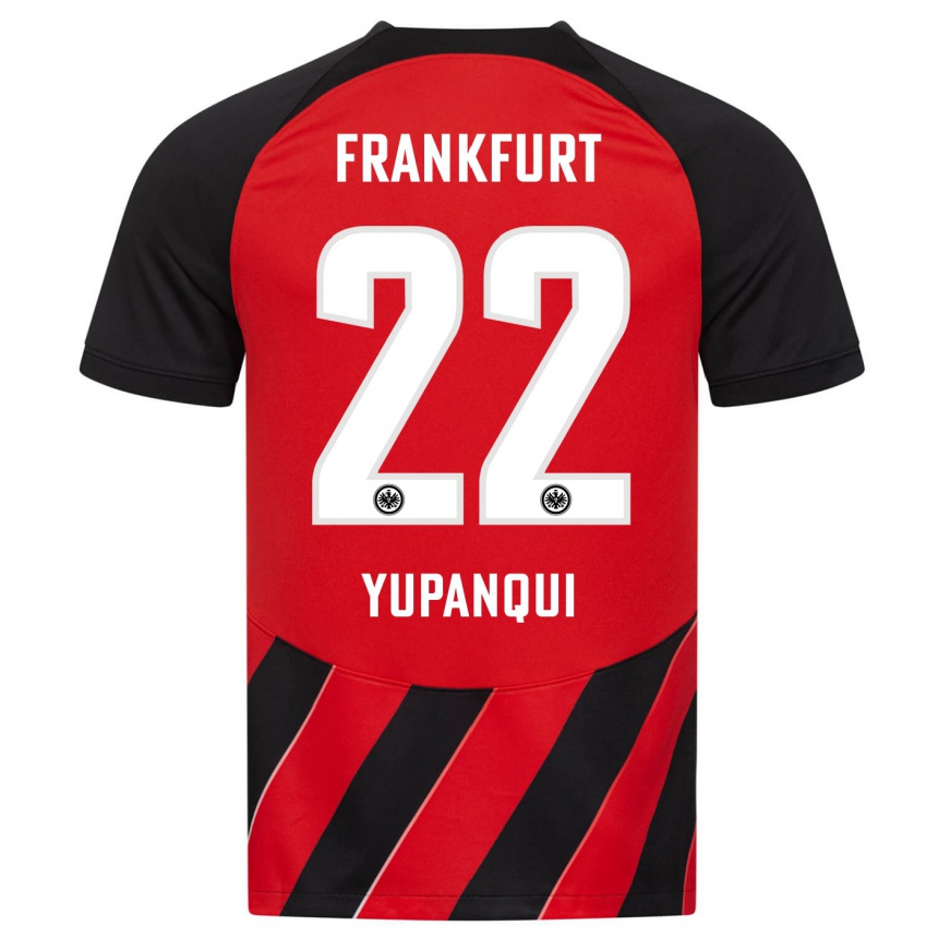 Vyrai Philipp Eisele Yupanqui #22 Raudona Juoda Namų Marškinėliai 2023/24 T-Shirt