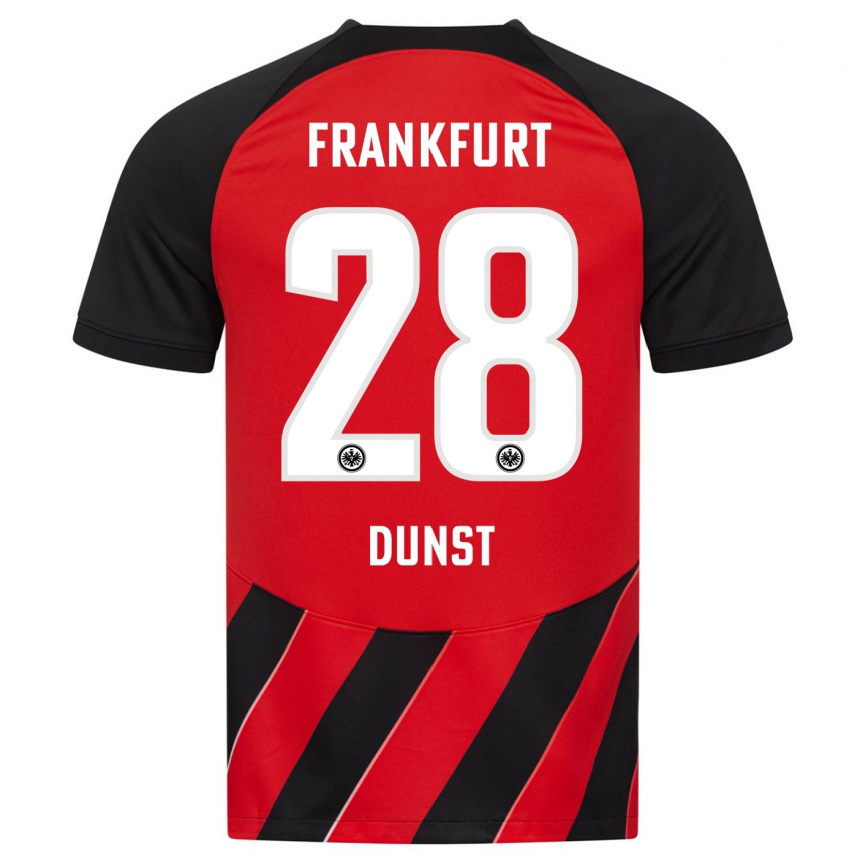 Vyrai Barbara Dunst #28 Raudona Juoda Namų Marškinėliai 2023/24 T-Shirt