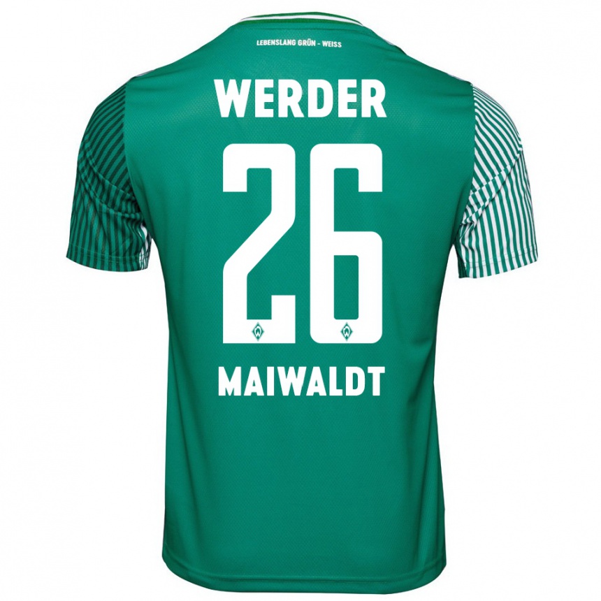 Vyrai Julius Maiwaldt #26 Žalias Namų Marškinėliai 2023/24 T-Shirt