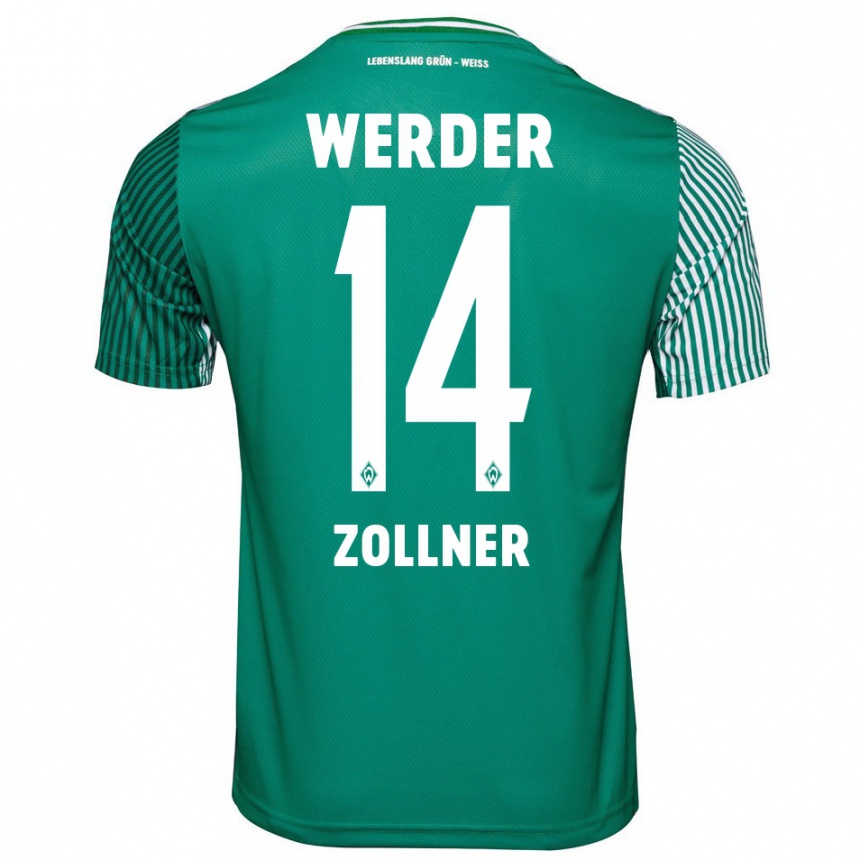 Vyrai Adrian Zollner #14 Žalias Namų Marškinėliai 2023/24 T-Shirt