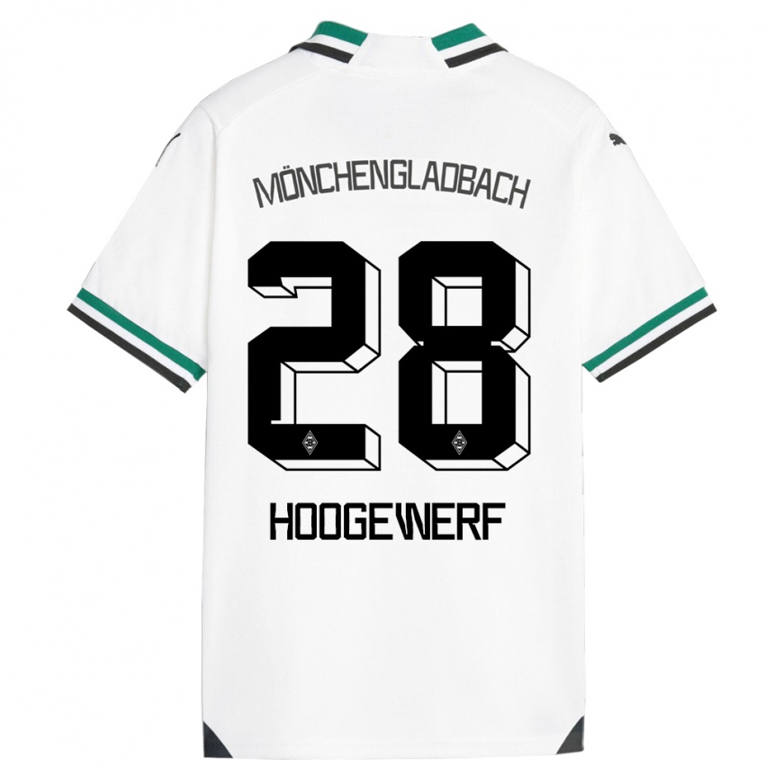Vyrai Dillon Hoogewerf #28 Balta Žalia Namų Marškinėliai 2023/24 T-Shirt