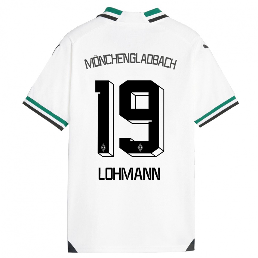 Vyrai Mona Lohmann #19 Balta Žalia Namų Marškinėliai 2023/24 T-Shirt