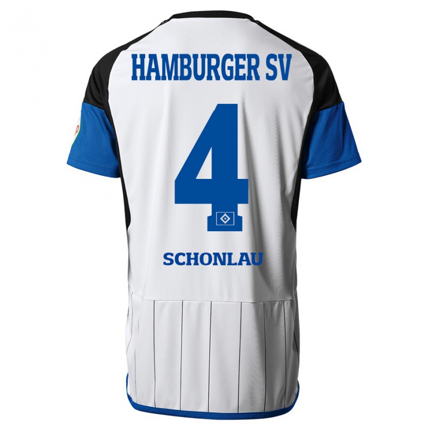 Vyrai Sebastian Schonlau #4 Baltas Namų Marškinėliai 2023/24 T-Shirt