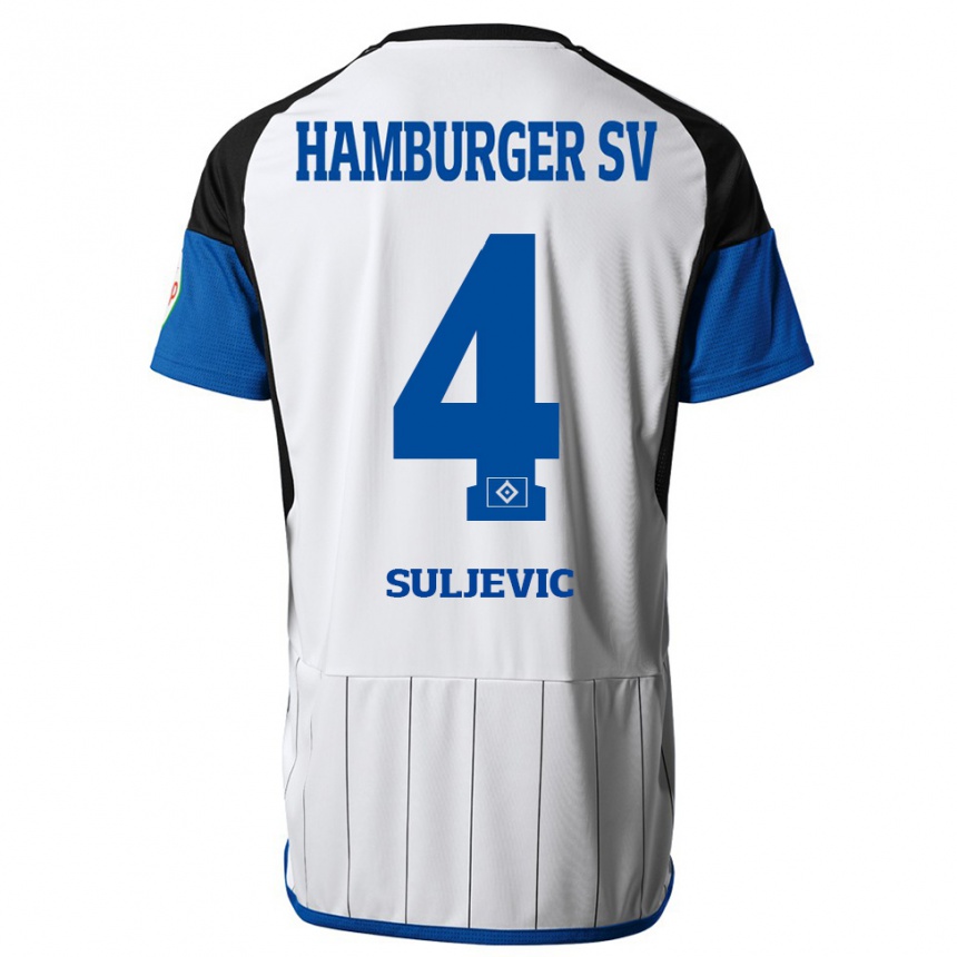 Vyrai Almin Suljevic #4 Baltas Namų Marškinėliai 2023/24 T-Shirt