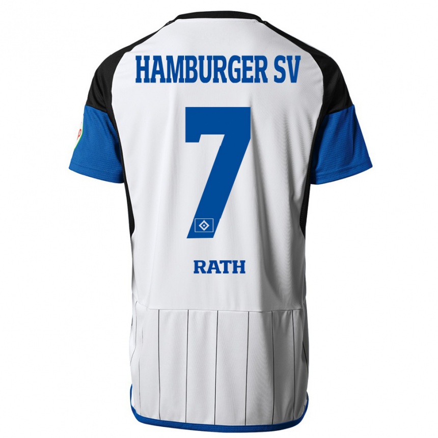 Vyrai Davis Rath #7 Baltas Namų Marškinėliai 2023/24 T-Shirt