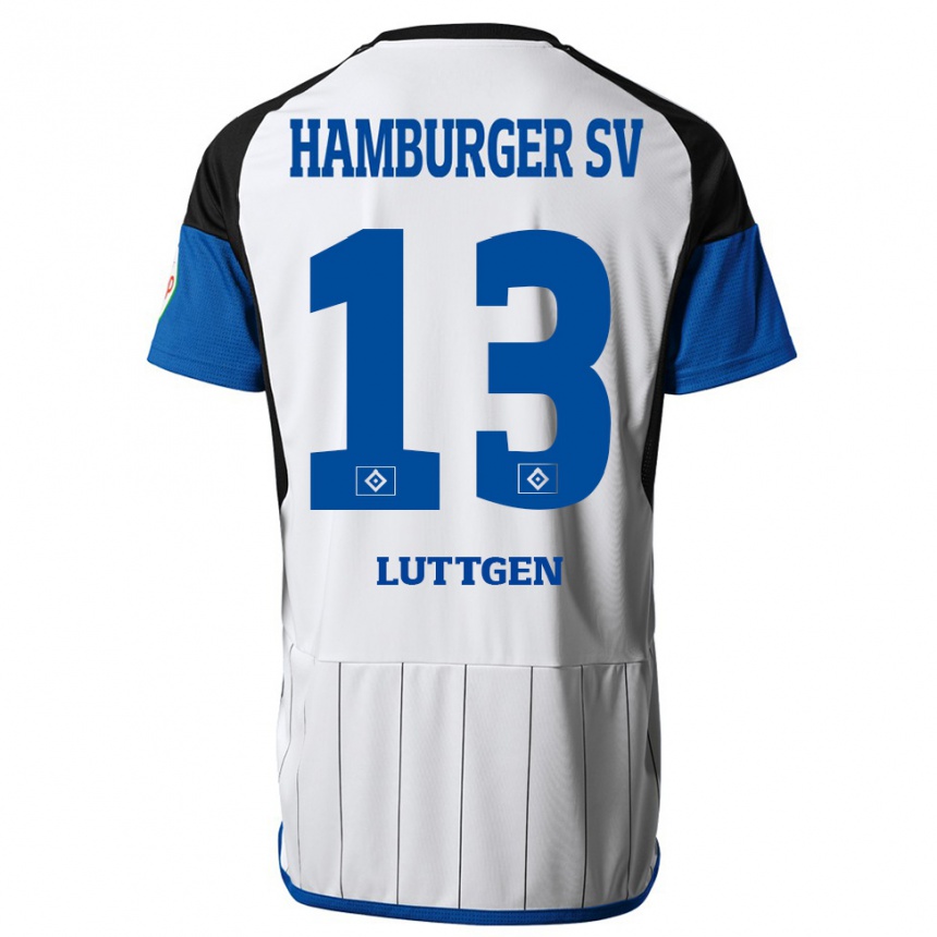 Vyrai Lasse Lüttgen #13 Baltas Namų Marškinėliai 2023/24 T-Shirt