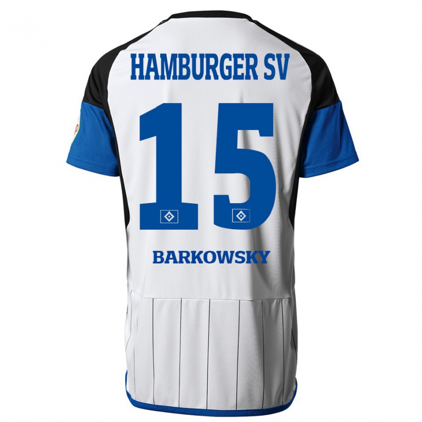 Vyrai Finn Barkowsky #15 Baltas Namų Marškinėliai 2023/24 T-Shirt