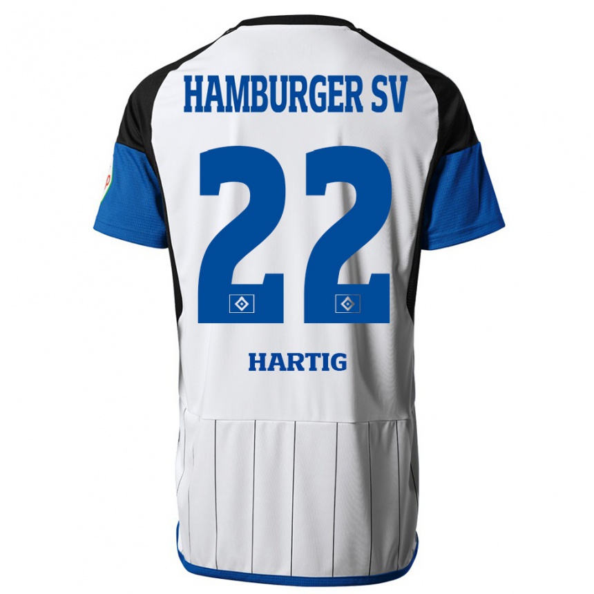 Vyrai Jonas-Finn Hartig #22 Baltas Namų Marškinėliai 2023/24 T-Shirt