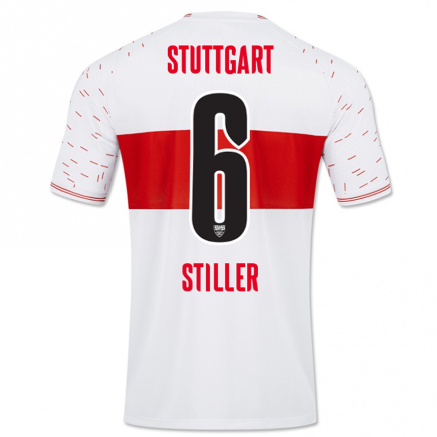 Vyrai Angelo Stiller #6 Baltas Namų Marškinėliai 2023/24 T-Shirt