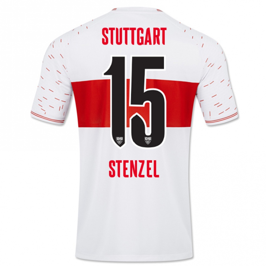 Vyrai Pascal Stenzel #15 Baltas Namų Marškinėliai 2023/24 T-Shirt