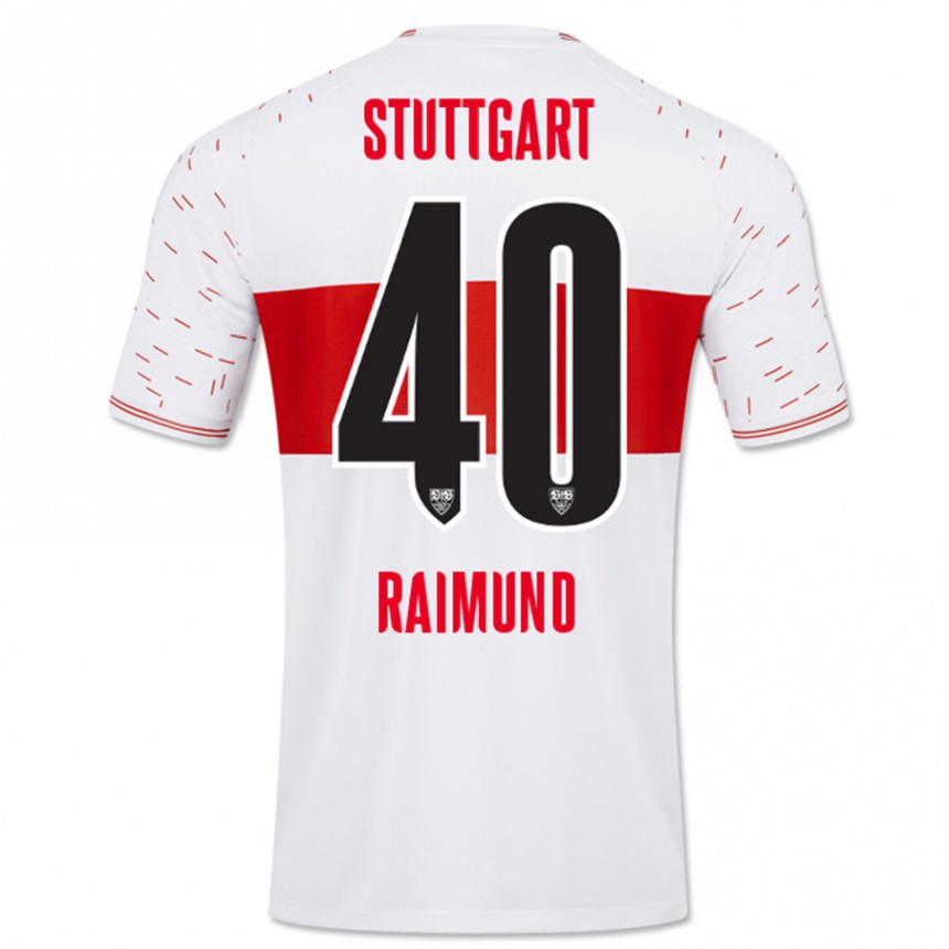 Vyrai Luca Raimund #40 Baltas Namų Marškinėliai 2023/24 T-Shirt