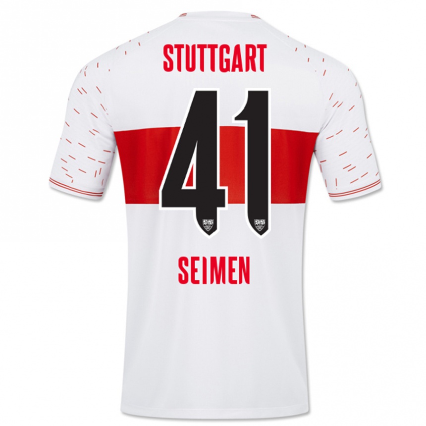 Vyrai Dennis Seimen #41 Baltas Namų Marškinėliai 2023/24 T-Shirt