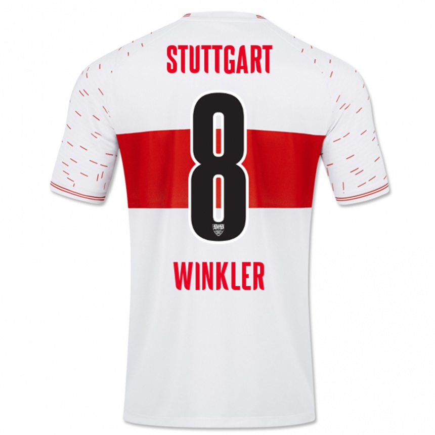 Vyrai Nathan Winkler #8 Baltas Namų Marškinėliai 2023/24 T-Shirt