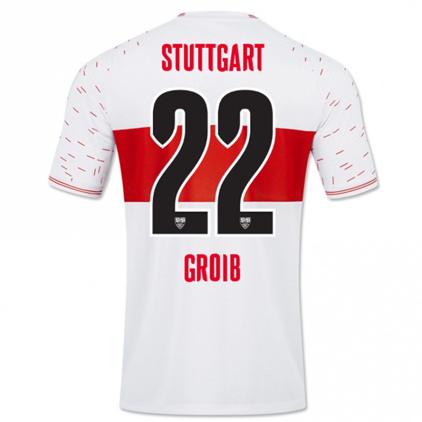 Vyrai Alexander Groiß #22 Baltas Namų Marškinėliai 2023/24 T-Shirt