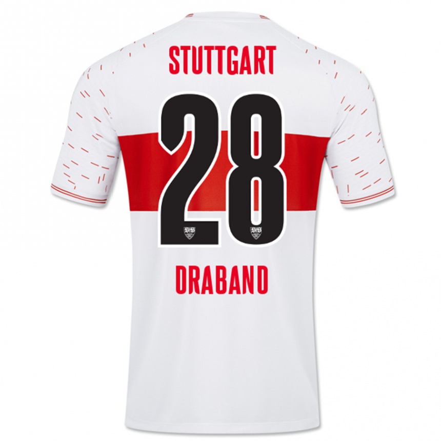 Vyrai Dominik Draband #28 Baltas Namų Marškinėliai 2023/24 T-Shirt