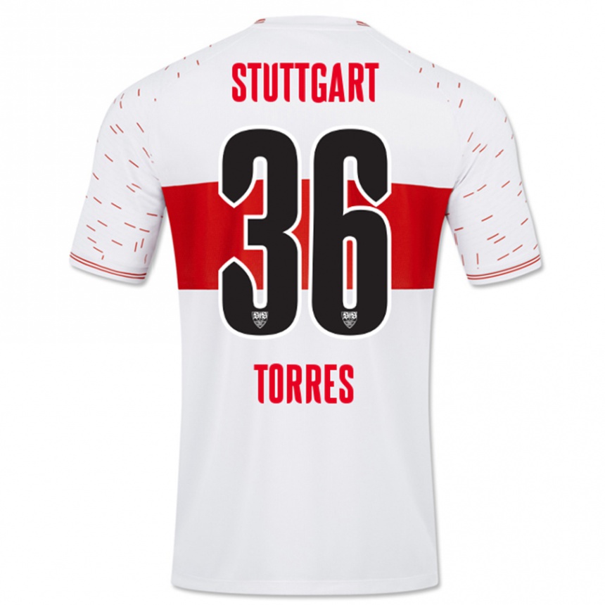 Vyrai Yohann Torres #36 Baltas Namų Marškinėliai 2023/24 T-Shirt