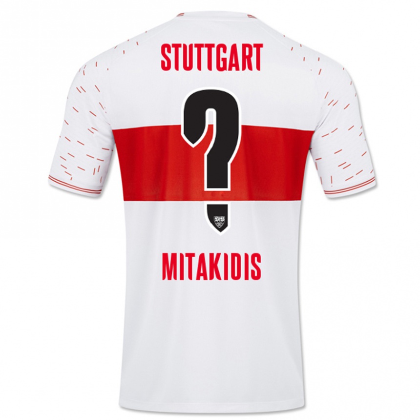 Vyrai Dimitrios Mitakidis #0 Baltas Namų Marškinėliai 2023/24 T-Shirt