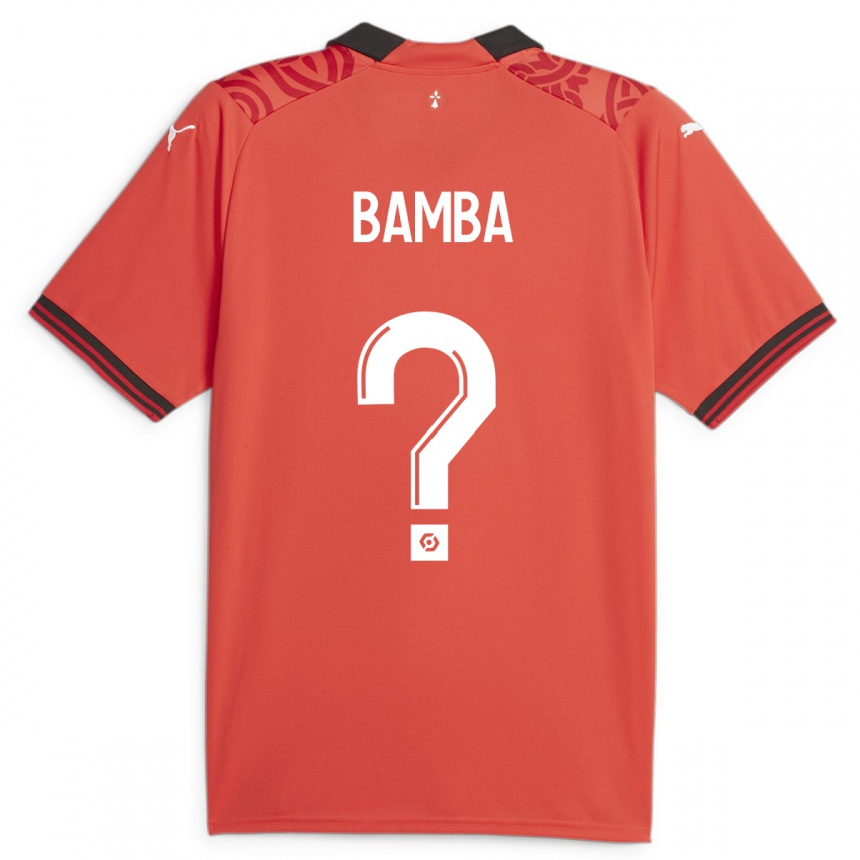 Vyrai Rayan Bamba #0 Raudona Namų Marškinėliai 2023/24 T-Shirt
