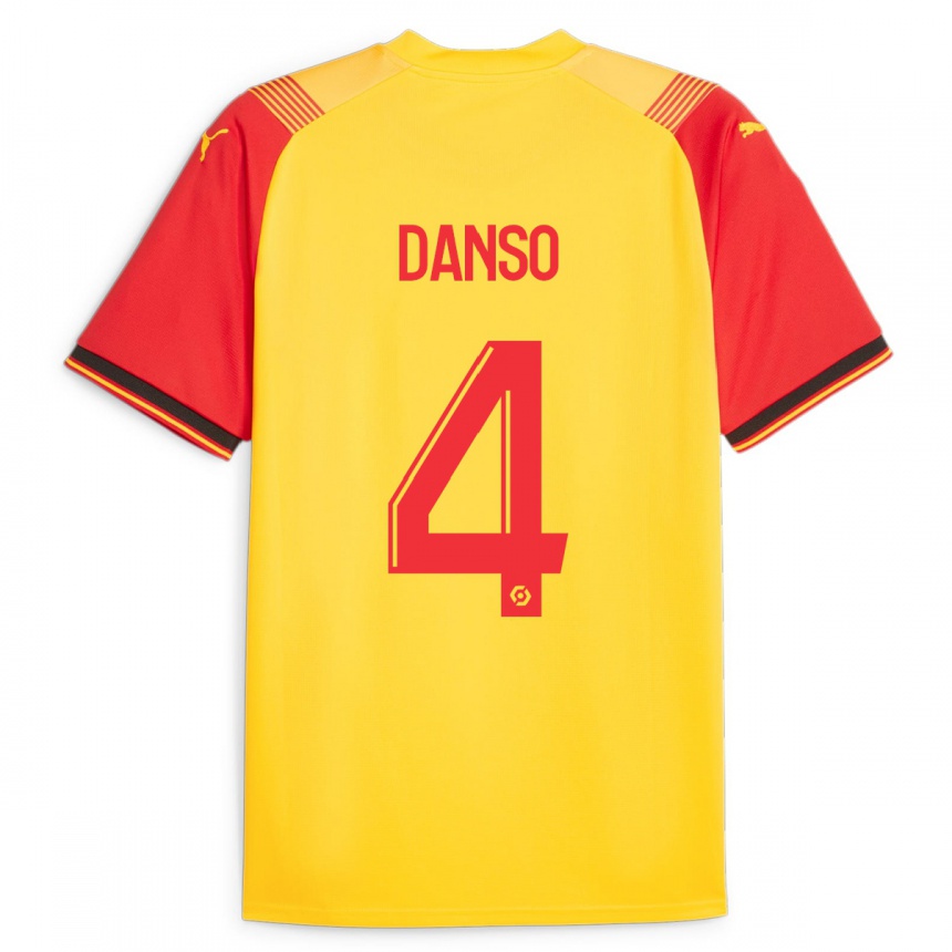 Vyrai Kevin Danso #4 Geltona Namų Marškinėliai 2023/24 T-Shirt