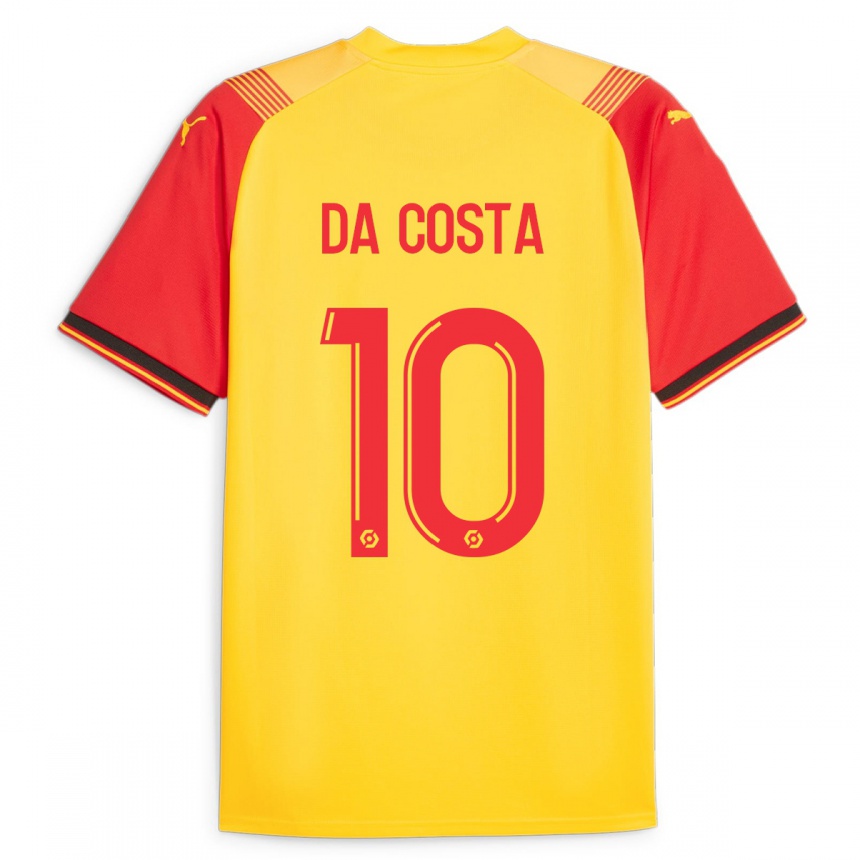 Vyrai David Pereira Da Costa #10 Geltona Namų Marškinėliai 2023/24 T-Shirt