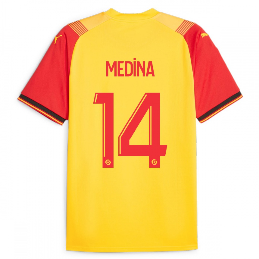 Vyrai Facundo Medina #14 Geltona Namų Marškinėliai 2023/24 T-Shirt