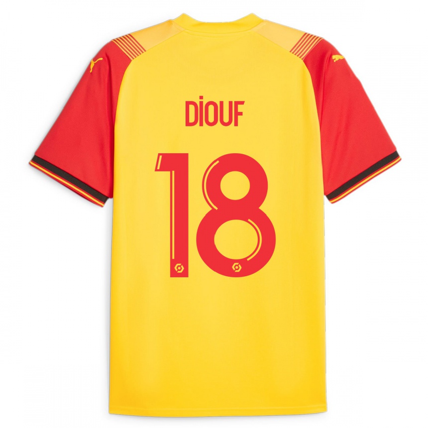 Vyrai Andy Diouf #18 Geltona Namų Marškinėliai 2023/24 T-Shirt