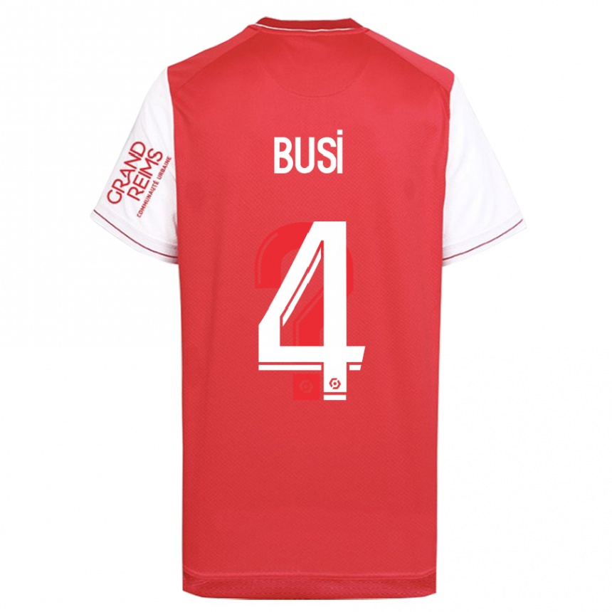 Vyrai Maxime Busi #4 Raudona Namų Marškinėliai 2023/24 T-Shirt