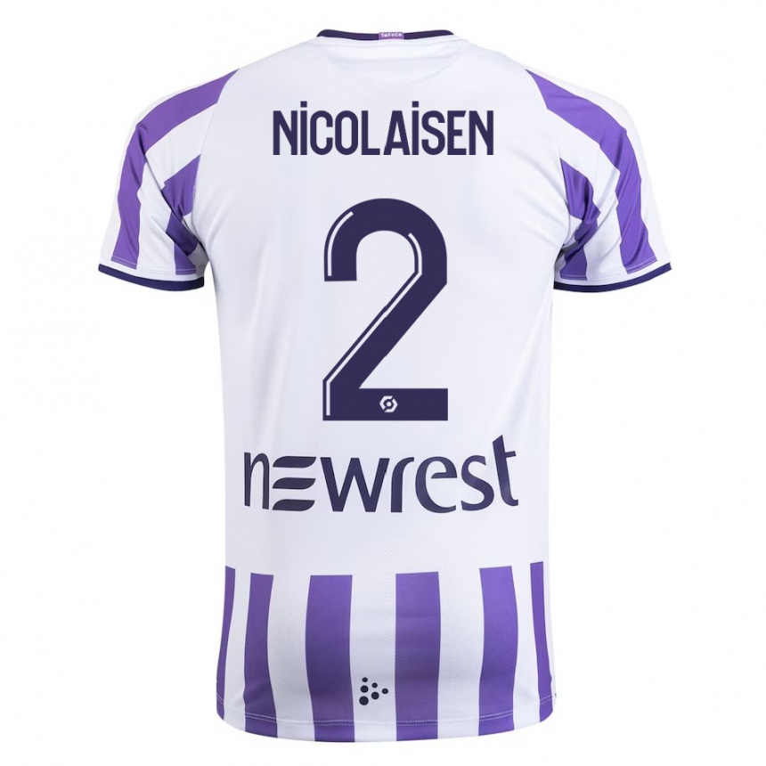 Vyrai Rasmus Nicolaisen #2 Baltas Namų Marškinėliai 2023/24 T-Shirt