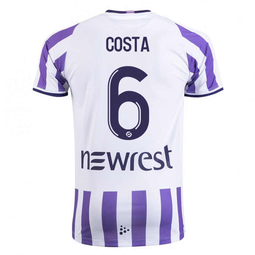 Vyrai Logan Costa #6 Baltas Namų Marškinėliai 2023/24 T-Shirt